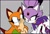 Size: 1282x882 | Tagged: safe, artist:theglitched0wl, blaze the cat, marine the raccoon, cat, raccoon, 2026, duo, female, flat colors, grey background, looking at each other, no mouth, question mark, simple background, whiskers, whispering