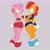 Size: 3000x3000 | Tagged: suggestive, artist:emeraldfever, artist:emeraldlustnsfw, amy rose, sally acorn, chipmunk, hedgehog, blush, butt grab, duo female, female, shorts, sports bra, tank top