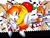 Size: 1600x1200 | Tagged: safe, artist:oneloafposting, miles "tails" prower, tails doll, fox, abstract background, clenched fists, duo, echo background, looking at them, looking back, looking back at them, male, mouth open