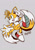 Size: 828x1171 | Tagged: safe, artist:prinkl, miles "tails" prower, fox, gloves, grey background, looking offscreen, male, open mouth, open smile, shoes, simple background, smile, solo, treads