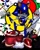 Size: 1600x2000 | Tagged: safe, artist:oneloafposting, knuckles the echidna, metal sonic, shadow the hedgehog, abstract background, echo background, hand on hip, male, trio