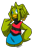 Size: 1024x1567 | Tagged: safe, artist:sassymelvin, tekno the canary, bird, 2022, eye clipping through hair, female, hand on hip, looking at viewer, signature, simple background, smile, solo, transparent background