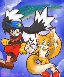 Size: 500x600 | Tagged: safe, artist:shanghairuby, miles "tails" prower, klonoa