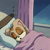 Size: 1024x1024 | Tagged: safe, artist:provably, cream the rabbit, rabbit, bed, curtain, female, mouth open, nighttime, sleeping, solo, star (sky), window, zzz