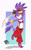 Size: 2494x4000 | Tagged: safe, artist:skyversa, blaze the cat, cat, alternate outfit, cosplay, female, gradient background, holding something, outline, shantae, smile, solo, standing on one leg, weapon, white outline