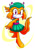 Size: 900x1274 | Tagged: safe, artist:arung98, coral the betta, 2017, betta, cute, dancing, female, fish, looking at viewer, simple background, smile, smiling at viewer, solo, sparkles, standing, white background