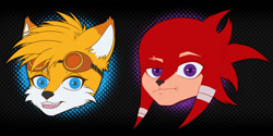 Size: 1280x640 | Tagged: safe, artist:infestedwraith, knuckles the echidna, miles "tails" prower