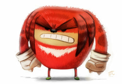 Size: 1000x692 | Tagged: safe, artist:cryptid-creations, knuckles the echidna, echidna, angry, gloves, male, shoes, simple background, solo, white background