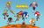 Size: 6169x3993 | Tagged: safe, artist:shanahat, antoine d'coolette, bunnie rabbot, knuckles the echidna, miles "tails" prower, rouge the bat, sally acorn, shadow the hedgehog, sonic the hedgehog, bat, chipmunk, coyote, echidna, fox, hedgehog, rabbit, 2026, anniversary, carrying them, daytime, english text, female, flying, group, hand on hip, looking at them, looking at viewer, looking offscreen, male, pointing, reaching towards the viewer, roboticized, running, sally's vest and boots, smile, smiling at viewer, spinning tails, wink