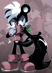 Size: 1235x1745 | Tagged: safe, artist:sanikink, geoffrey st. john, skunk, 2021, looking offscreen, male, pose, solo, standing