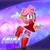 Size: 2048x2048 | Tagged: safe, artist:tailbiscuits, amy rose, hedgehog, 2026, 3d, amy's halterneck dress, character name, clothes, dress, echo background, english text, female, looking at viewer, mid-air, mouth open, open smile, outline, pointing, smile, solo, text