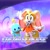 Size: 2048x2048 | Tagged: safe, artist:tailbiscuits, cheese (chao), cream the rabbit, chao, 2026, 3d, buck teeth, character name, duo, echo background, english text, mid-air, mouth open, neutral chao, open smile, outline, smile, text
