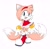 Size: 2048x2018 | Tagged: safe, artist:frogfroggs, amy rose, miles "tails" prower, oc, fox, hedgehog, hybrid, 2026, ambiguous gender, amy's halterneck dress, blue eyes, boots, cute, fusion, fusion:amy, fusion:tails, gloves, headband, hedgefox, mouth open, ocbetes, open smile, pink fur, simple background, solo, standing, two tails, white background