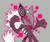 Size: 1873x1592 | Tagged: safe, artist:linnytheseagull, infinite the jackal, 2025, digital static, flat colors, glitch, grey background, looking offscreen, outline, phantom ruby, signature, simple background, solo, standing