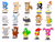 Size: 900x675 | Tagged: safe, artist:cuddlesnowy, flicky, picky, pocky, ricky, rocky, bear, bird, eagle, monkey, mouse, rabbit, squirrel, walrus, 2010, ambiguous gender, becky, character name, chicken, cucky, english text, flat colors, green flicky, group, locky, pecky, penguin, pig, pink flicky, red flicky, simple background, standing, text, tocky, tortoise, white background, wocky