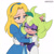 Size: 1024x1024 | Tagged: safe, artist:mintmidori, maria robotnik, oc, oc:mint the hedgehog, hedgehog, human, 2026, crying, deviantart watermark, duo, female, frown, hugging, obtrusive watermark, simple background, smile, standing, watermark, white background