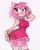 Size: 2000x2500 | Tagged: safe, artist:achtzenn, amy rose, hedgehog, amy's halterneck dress, big breasts, breasts, busty, clothes, dress, fangs, female, hand on head, pose, posing, solo, solo female, tongue out, white background