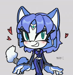 Size: 1898x1941 | Tagged: safe, artist:marychic, krystal (star fox), mobianified