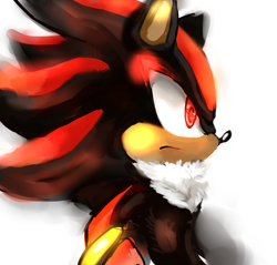 Size: 800x765 | Tagged: safe, artist:lizardoneievui13, shadow the hedgehog, hedgehog, 2014, chest fluff, frown, lineless, looking offscreen, male, side view, simple background, solo, white background
