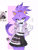 Size: 3000x4000 | Tagged: safe, artist:skyversa, blaze the cat, cat, clothes, fangs, female, fully clothed, hoodie, open mouth, question mark, reference inset, shirt, skirt, solo
