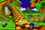 Size: 1280x876 | Tagged: safe, artist:lkurdyl, coconuts, miles "tails" prower, sonic the hedgehog, fox, sonic the hedgehog 2, 2026, abstract background, agender, badnik, bridge, classic sonic, classic sonic (universe), classic tails, clouds, coconut, daytime, duo focus, emerald hill, flower, flying, food, from behind, grass, invincibility monitor, life monitor, lineless, loop, male, monitor, orange brown checkerboard, outdoors, palm tree, plant, ring, ring monitor, robot, running, shield monitor, signature, spinning tails, spring, treads, tree, trio, tunnel, water, waterfall, westside island