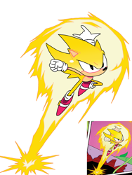 Size: 1620x2160 | Tagged: safe, sonic the hedgehog, super sonic, classic sonic, edit, fight, flying, idw sonic the hedgehog, pencilwork, redraw, super form