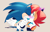 Size: 2316x1488 | Tagged: safe, artist:risziarts, sally acorn, sonic the hedgehog, chipmunk, hedgehog, 2026, archie sonic the hedgehog, blushing, duo, envelope, eyes closed, female, hand on another's back, holding something, holding them, kiss, kiss on lips, male, redraw, sally x sonic, sally's ringblader outfit, shipping, simple background, standing, straight, surprised, valentine's day, yellow background