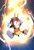 Size: 1402x2048 | Tagged: safe, artist:john mcdevitt, charmy bee, bee, aura, flying, male, mid-air, pointing, smile, solo, solo male, sparkles, super charmy, super form, treads