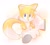 Size: 1024x925 | Tagged: safe, artist:ra_ra_111, miles "tails" prower, fox, 2018, cute, gradient background, hands between legs, looking at viewer, male, outline, sitting, smile, solo, tailabetes, treads