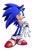 Size: 1325x2048 | Tagged: safe, artist:thenovika, sonic the hedgehog, hedgehog, 2026, clenched teeth, fixing glove, looking at viewer, male, simple background, smile, smiling at viewer, solo, standing, white background