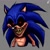 Size: 1280x1280 | Tagged: semi-grimdark, artist:nicreations316, sonic the hedgehog, oc, oc:sonic.exe, hedgehog, 2026, black sclera, bleeding, bleeding from eyes, blood, bust, glowing eyes, grey background, looking at viewer, male, nightmare fuel, sharp teeth, signature, simple background, smile, smiling at viewer, solo