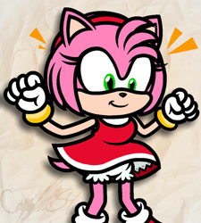Size: 849x942 | Tagged: safe, artist:captainquack64, amy rose, hedgehog, amy's halterneck dress, bloomers, clothes, dress, female, smile, solo