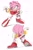 Size: 1331x2047 | Tagged: safe, artist:roastedgarlics2, amy rose, hedgehog, 2026, amy's halterneck dress, clenched fist, clenched teeth, clothes, dress, duality, female, fighting pose, hand out, looking offscreen, pose, simple background, sketch, solo, white background