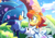 Size: 2180x1536 | Tagged: safe, artist:risziarts, sally acorn, sonic the hedgehog, chipmunk, hedgehog, 2023, archie sonic the hedgehog, cloud, daytime, duo, female, grin, jewelry, lipstick, looking at each other, male, necklace, outdoor, plant, sally x sonic, shipping, smile, smiling at each other, sparkles, straight, wedding, wedding dress, wedding suit