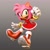 Size: 2048x2048 | Tagged: safe, artist:hunicrio, amy rose, hedgehog, 2026, 3d, amy's halterneck dress, clenched fist, clothes, dress, fangs, female, gradient background, mouth open, open smile, smile, smiling at viewer, solo, treads