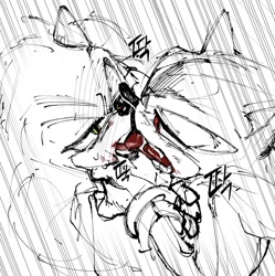 Size: 1385x1391 | Tagged: suggestive, artist:panhaley54803, shadow the hedgehog, sonic the hedgehog, blood, duo, gay, kiss, korean text, lidded eyes, monochrome, mouth open, shadow x sonic, shipping, simple background, spot color, white background