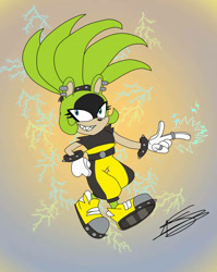 Size: 828x1039 | Tagged: safe, artist:aso-designer, surge the tenrec, tenrec, clothes, female, idw sonic the hedgehog, shoes, solo