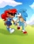 Size: 1583x2048 | Tagged: safe, artist:kittytale, sally acorn, sonic the hedgehog, chipmunk, hedgehog, 2026, alternate universe, archie sonic the hedgehog, au:all in (kittytale), classic sally, classic sonic, classic sonic (universe), clouds, day, duo, female, grass, hill, holding hands, looking at each other, male, open mouth, open smile, outdoors, roboticized, sally x sonic, shipping, smile, smiling at each other, straight, walking, younger