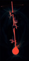 Size: 992x2048 | Tagged: safe, artist:panhaley54803, shadow the hedgehog, black background, holding something, simple background, solo, staff