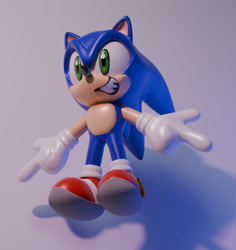 Size: 906x958 | Tagged: safe, artist:panhaley54803, sonic the hedgehog, 3d, grin, shadow (lighting), smile, solo