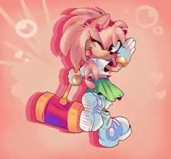 Size: 2799x2601 | Tagged: safe, artist:r3dz333, amy rose, piko piko hammer
