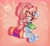 Size: 2799x2601 | Tagged: safe, artist:r3dz333, amy rose, hedgehog, 2023, blue shoes, female, holding something, looking at viewer, looking back, looking back at viewer, piko piko hammer, pose, smile, solo, tongue out, treads, weapon, wink