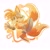 Size: 2048x2048 | Tagged: safe, artist:ladyvaida, miles "tails" prower, fox, 2026, classic tails, lineless, looking offscreen, male, mouth open, one fang, open smile, outline, redraw, salute, simple background, smile, solo, treads, white background