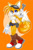 Size: 1024x1554 | Tagged: safe, artist:theskull110, miles "tails" prower, fox, 2025, bag, belly button, belt, chest fluff, clothes, deviantart watermark, ear fluff, eyewear on head, fangs, female, frown, gender swap, goggles, goggles on head, holding something, leg warmers, looking at viewer, mouth open, obtrusive watermark, outline, short shorts, shorts, signature, solo, standing, standing on one leg, topless, watermark, wrench