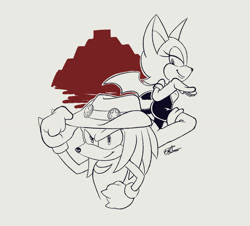 Size: 1280x1157 | Tagged: safe, artist:bzart55, knuckles the echidna, rouge the bat
