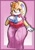 Size: 2867x4096 | Tagged: safe, artist:anoerstheawe, vanilla the rabbit, rabbit, big breasts, breasts, female, lidded eyes, looking offscreen, outline, smile, solo, white outline, wide hips