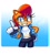 Size: 638x716 | Tagged: safe, artist:barkbillarts, sally acorn, chipmunk, 2026, artist signature, english text, female, gradient background, grin, hand on hip, looking at viewer, pose, redesign, sally's ringblader outfit, smile, smiling at viewer, solo, standing