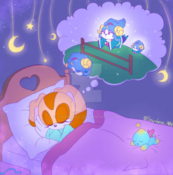 Size: 1920x1942 | Tagged: safe, artist:sounless, cheese (chao), cream the rabbit, ariebetes, ariem, sleeping
