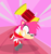 Size: 800x850 | Tagged: safe, artist:rustybcat, amy rose, hedgehog, female, holding something, piko piko hammer, running, solo, weapon