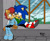 Size: 991x807 | Tagged: safe, artist:dreamman001, artist:ninjahaku21, sally acorn, sonic the hedgehog, chipmunk, hedgehog, 2016, alternate outfit, archived art, artist signature, blushing, clothes, clouds, cloudy, date, daytime, duo, english text, female, indoors, looking at each other, male, mountain, sally x sonic, shipping, sitting, smile, smiling at each other, snow, snowing, straight, window, winter, winter outfit